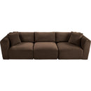 Meridian Shaggy Brown Corduroy Performance Fabric Modular Sofa IMAGE 6