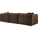 Meridian Shaggy Brown Corduroy Performance Fabric Modular Sofa IMAGE 7