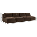 Meridian Shaggy Brown Corduroy Performance Fabric Modular Sofa IMAGE 10
