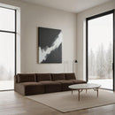 Meridian Shaggy Brown Corduroy Performance Fabric Modular Sofa IMAGE 2