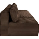 Meridian Shaggy Brown Corduroy Performance Fabric Modular Sofa IMAGE 4