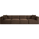 Meridian Shaggy Brown Corduroy Performance Fabric Modular Sofa IMAGE 3