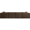 Meridian Shaggy Brown Corduroy Performance Fabric Modular Sofa IMAGE 5
