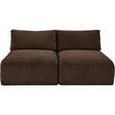 Meridian Shaggy Brown Corduroy Performance Fabric Modular Sofa IMAGE 3