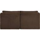 Meridian Shaggy Brown Corduroy Performance Fabric Modular Sofa IMAGE 5