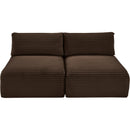 Meridian Shaggy Brown Corduroy Performance Fabric Modular Sofa IMAGE 6