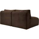 Meridian Shaggy Brown Corduroy Performance Fabric Modular Sofa IMAGE 7