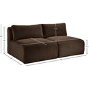 Meridian Shaggy Brown Corduroy Performance Fabric Modular Sofa IMAGE 9
