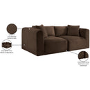 Meridian Shaggy Brown Corduroy Performance Fabric Modular Sofa IMAGE 10
