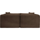 Meridian Shaggy Brown Corduroy Performance Fabric Modular Sofa IMAGE 5