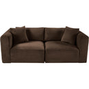 Meridian Shaggy Brown Corduroy Performance Fabric Modular Sofa IMAGE 6