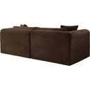 Meridian Shaggy Brown Corduroy Performance Fabric Modular Sofa IMAGE 7