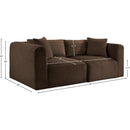 Meridian Shaggy Brown Corduroy Performance Fabric Modular Sofa IMAGE 9