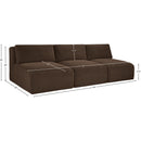 Meridian Shaggy Brown Corduroy Performance Fabric Modular Sofa IMAGE 10