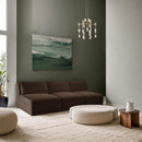 Meridian Shaggy Brown Corduroy Performance Fabric Modular Sofa IMAGE 2