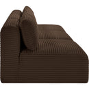 Meridian Shaggy Brown Corduroy Performance Fabric Modular Sofa IMAGE 4