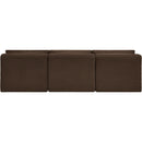 Meridian Shaggy Brown Corduroy Performance Fabric Modular Sofa IMAGE 5