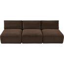 Meridian Shaggy Brown Corduroy Performance Fabric Modular Sofa IMAGE 6