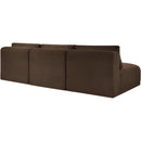 Meridian Shaggy Brown Corduroy Performance Fabric Modular Sofa IMAGE 7