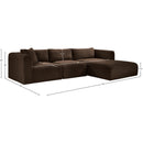 Meridian Shaggy Brown Corduroy Performance Fabric Modular Sectional IMAGE 12