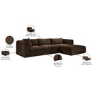 Meridian Shaggy Brown Corduroy Performance Fabric Modular Sectional IMAGE 13