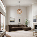 Meridian Shaggy Brown Corduroy Performance Fabric Modular Sectional IMAGE 2