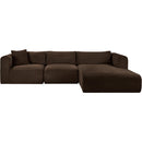 Meridian Shaggy Brown Corduroy Performance Fabric Modular Sectional IMAGE 3