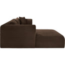 Meridian Shaggy Brown Corduroy Performance Fabric Modular Sectional IMAGE 4