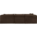 Meridian Shaggy Brown Corduroy Performance Fabric Modular Sectional IMAGE 5