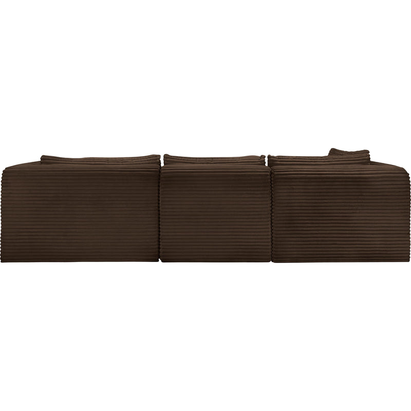 Meridian Shaggy Brown Corduroy Performance Fabric Modular Sectional IMAGE 5