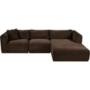 Meridian Shaggy Brown Corduroy Performance Fabric Modular Sectional IMAGE 6