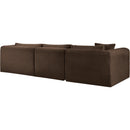 Meridian Shaggy Brown Corduroy Performance Fabric Modular Sectional IMAGE 7