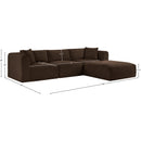 Meridian Shaggy Brown Corduroy Performance Fabric Modular Sectional IMAGE 12