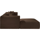Meridian Shaggy Brown Corduroy Performance Fabric Modular Sectional IMAGE 4