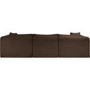 Meridian Shaggy Brown Corduroy Performance Fabric Modular Sectional IMAGE 5