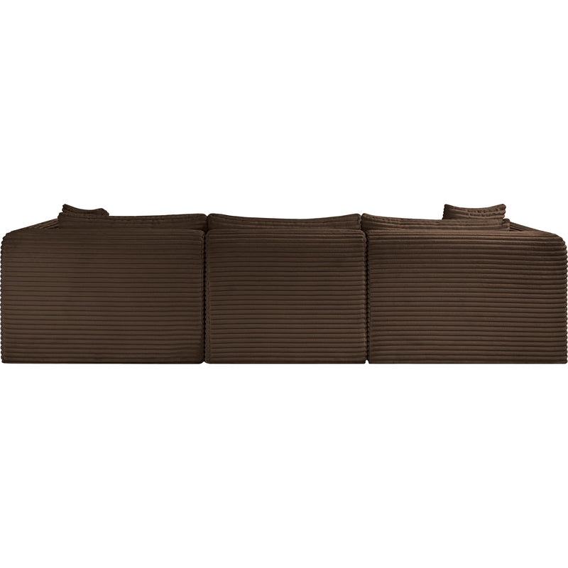 Meridian Shaggy Brown Corduroy Performance Fabric Modular Sectional IMAGE 5