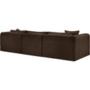 Meridian Shaggy Brown Corduroy Performance Fabric Modular Sectional IMAGE 7