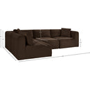 Meridian Shaggy Brown Corduroy Performance Fabric Modular Sectional IMAGE 11