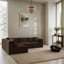 Meridian Shaggy Brown Corduroy Performance Fabric Modular Sectional IMAGE 2