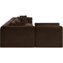 Meridian Shaggy Brown Corduroy Performance Fabric Modular Sectional IMAGE 4