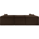 Meridian Shaggy Brown Corduroy Performance Fabric Modular Sectional IMAGE 5