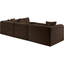 Meridian Shaggy Brown Corduroy Performance Fabric Modular Sectional IMAGE 7