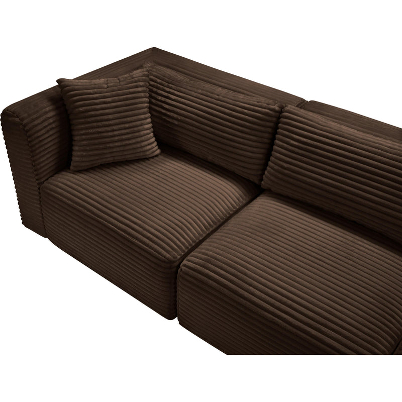 Meridian Shaggy Brown Corduroy Performance Fabric Modular Sectional IMAGE 8