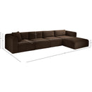 Meridian Shaggy Brown Corduroy Performance Fabric Modular Sectional IMAGE 12