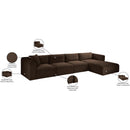 Meridian Shaggy Brown Corduroy Performance Fabric Modular Sectional IMAGE 13
