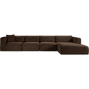 Meridian Shaggy Brown Corduroy Performance Fabric Modular Sectional IMAGE 3
