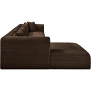 Meridian Shaggy Brown Corduroy Performance Fabric Modular Sectional IMAGE 4