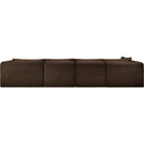 Meridian Shaggy Brown Corduroy Performance Fabric Modular Sectional IMAGE 5