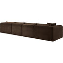 Meridian Shaggy Brown Corduroy Performance Fabric Modular Sectional IMAGE 7