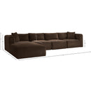 Meridian Shaggy Brown Corduroy Performance Fabric Modular Sectional IMAGE 12